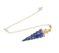 Péndulo largo de cristal de 7 chakras adivinación de piedra natural con cuentas de cono, colgante de resina reiki, péndulos esotéricos, joyería