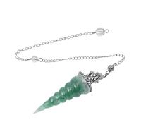 Péndulo largo de cristal de 7 chakras adivinación de piedra natural con cuentas de cono, colgante de resina reiki, péndulos esotéricos, joyería