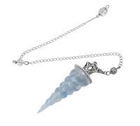 Péndulo largo de cristal de 7 chakras adivinación de piedra natural con cuentas de cono, colgante de resina reiki, péndulos esotéricos, joyería
