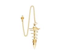 Pendulo Metalico Espiral Dorado Grande Minerales y Cristales para Curación, Belleza Energética, Meditacion, Medicina Alternativa, Amuletos Espirituales