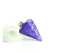 Péndulo para adivinación, péndulos de cuarzo azul, biolocalización, piedra natural, cristales de reiki, colgante de péndulos