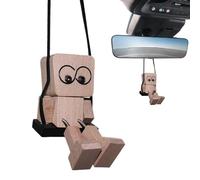 Péndulo Para Espejo Retrovisor De Coche | De Figuras De Hombre Con Piernas De Madera Tiemblando,Accesorios De Decoración Para Espejo,Para