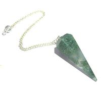 Péndulo protector de musgo ágata dowser cristal curación Reiki FENG Shui regalo de la paz meditación metafísica piedra preciosa de bienestar espiritual