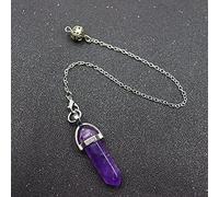 Pendulum Quartz Hexagonal Natural Stone Crystal Pendule Pendant Pendulums for Dowsing Divination-Amethyst