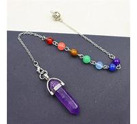 Pendulum Quartz Hexagonal Natural Stone Crystal Pendule Pendant Pendulums for Dowsing Divination-Amethyst Chakra
