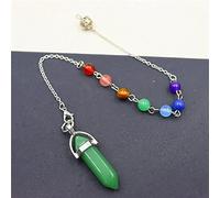 Pendulum Quartz Hexagonal Natural Stone Crystal Pendule Pendant Pendulums for Dowsing Divination-Aventurine Chakra