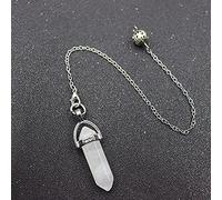 Pendulum Quartz Hexagonal Natural Stone Crystal Pendule Pendant Pendulums for Dowsing Divination-Clear Crystal