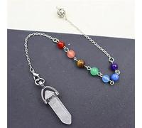 Pendulum Quartz Hexagonal Natural Stone Crystal Pendule Pendant Pendulums for Dowsing Divination-Clear Crystal Chakra