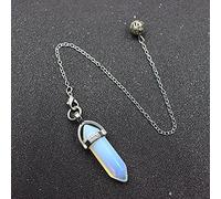 Pendulum Quartz Hexagonal Natural Stone Crystal Pendule Pendant Pendulums for Dowsing Divination-Opal
