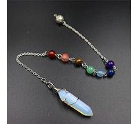 Pendulum Quartz Hexagonal Natural Stone Crystal Pendule Pendant Pendulums for Dowsing Divination-Opal Chakra