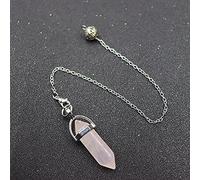 Pendulum Quartz Hexagonal Natural Stone Crystal Pendule Pendant Pendulums for Dowsing Divination-Rose Quartz