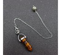 Pendulum Quartz Hexagonal Natural Stone Crystal Pendule Pendant Pendulums for Dowsing Divination-Tiger Eye