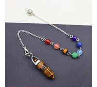 Pendulum Quartz Hexagonal Natural Stone Crystal Pendule Pendant Pendulums for Dowsing Divination-Tiger Eye Chakra