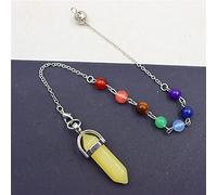 Pendulum Quartz Hexagonal Natural Stone Crystal Pendule Pendant Pendulums for Dowsing Divination-Topaz Chakra