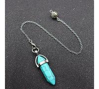 Pendulum Quartz Hexagonal Natural Stone Crystal Pendule Pendant Pendulums for Dowsing Divination-Turquoise