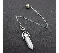 Pendulum Quartz Hexagonal Natural Stone Crystal Pendule Pendant Pendulums for Dowsing Divination-White Turquoise