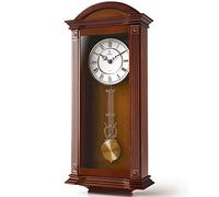 Reloj de Pared Con Péndulo de Madera Silencioso - Funciona Con Pilas, Grande y Colgante - Para Decoración de Sala de Estar, Oficina