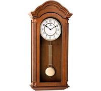 Reloj de pared con péndulo que funciona con pilas, reloj de pared grande colgante con péndulo, reloj de péndulo de madera silencioso, reloj de pared de madera para decoración de sala de estar, oficina