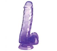 King Cock King Cock Clear 6" with Balls - Purple, Clear/Purple, 6 Zoll