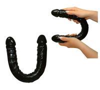 Pene falso enorme consolador de doble penetración suave real falo vaginal anal