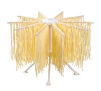 Penelife Secador Pasta Fresca con 10 Brazos Extensibles - Estante de Pasta Plegable para Secar Pasta - Secador de Pasta de Plástico - Secador de Pasta Fresca para Colgar Pasta de 2 kg - Blanco