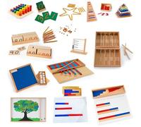 penepico Premium Montessori - Juego completo de matemáticas 1-17 piezas de madera de haya, comprensión de números y sistema decimal, juguete educativo para niños de 3 a 6, preescolar y educación en el