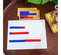 penepico Tabla de adiciones Montessori de 16 pulgadas con listones de madera de haya, juguete de matemáticas para tareas de adición y cálculo de cabeza, material educativo para niños de 5 a 7