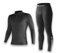 Penerl Skins for Boys - Conjunto de compresión de camiseta de manga larga y medias de fútbol | Conjunto de capa base térmica para niños, pieles de fútbol para niños de 4 a 16 años, Negro, Size 28 / 10