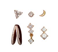 Penes Pequeños De Aro Pequeño Juego Joyas Joyas Para Mujeres Elegantes Tachuelas Oídos Adornos Para Fiestas Cita Desgaste Diario Aro