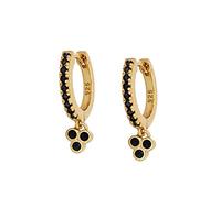 Pengas de aro de circón negro pequeño para mujeres joyas de arete de perforación redonda de círculo redondo