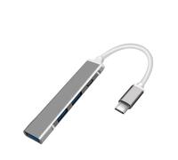 Pengchang 4 en 1 HUB USB 3.0 Adaptador Divisor múltiple de Alta Velocidad USB3.0 OTG 4 Puertos USB C HUB(Type C Gray-B)