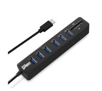 Pengchang 5/8 Puertos USB 2,0 HUB SD/TF Adaptador de Lector de Tarjetas Multi USB 2,0 Divisor USB Hub 2,0 múltiples expansores Switch Hub Estaciones de Acoplamiento(Black Type-C 8-Port)