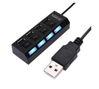 Pengchang Adaptador de Corriente USB 2,0, 4/7 Puertos, Divisor de concentrador USB Universal, concentrador USB 2,0, Estaciones de Acoplamiento de Interruptor expansor múltiple(4 Ports)