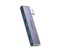 Pengchang Extensor de concentrador USB 3,0 2,0, 4 Puertos, Carga Hab, expansión USB, convertidor OTG de Alta Velocidad, estación de Acoplamiento portátil for PC, Ordenador y portátil(Left-Side Gray)