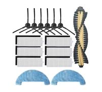 Pengchang Kit de Accesorios Compatible con Ilife A4 A4S A40 Piezas aspiradora Filtro HEPA primario Cepillo Lateral Cubierta Rodillo paño Almohadilla fregona(Navy Blue)