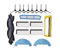 Pengchang Kit de Accesorios Compatible con Ilife A4 A4S A40 Piezas aspiradora Filtro HEPA primario Cepillo Lateral Cubierta Rodillo paño Almohadilla fregona(Black)