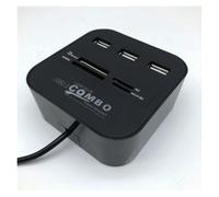 Pengchang USB 2,0 Hub Combo Splitter 3 Puertos estación de Acoplamiento Todo en uno SD TF M2 MS/Pro Duo Adaptador de Lector de Tarjetas for PC y portátil(Black)