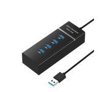 Pengchang USB 3,0 de Alta Velocidad de 5Gbps, concentrador USB 3, 0, 4 Puertos for PC, Adaptador de estación de Acoplamiento for Ordenador, Divisor for Discos Duros, Teclado y ratón(Black)