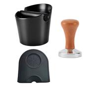 PengGengA Café Knock Box Prensador de Café 51mm con Tamper Mat Tamper de Café de Acero Inoxidable Caja para Posos de Café Espresso Tamper