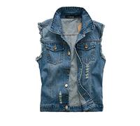 PengGengA Hombre Casual Cool Chaleco Motero Vaquero Chaqueta Vaquera Slim Fit Zarco 4XL