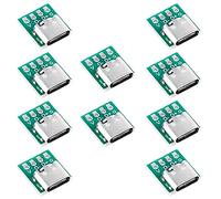 PENGLIN 10 unidades USB 3.1 tipo C conector placa DIY serial Basic Breakout hembra conector USB tipo C Breakout Board con PCB convertidor para cable de datos cable de transferencia de cable