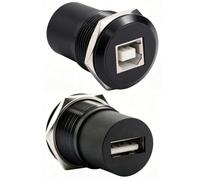 PENGLIN 2 conectores de montaje en panel USB B a A, conector de datos USB 2.0 tipo B para escáner de impresora, utilizado para HP, Canon, Dell, Epson, Xerox, Lexmark y más dispositivos