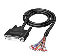 PENGLIN 2 Meters 24AWG DB25 hembra RS232 25 Pins Serielles Verlängerungskabel, 25-Pin vergoldeter Stecker mit blankem Draht Ende Kabel