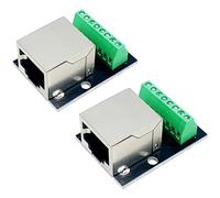 PENGLIN 2PCS RJ45 - Tarjeta de ruptura para conector hembra Ethernet único, adaptador de red RJ45 blindado de paso de 2,54 mm para bloque de terminales de tornillo