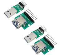 PENGLIN 4 unidades USB 3.0 macho y hembra a DIP convertidor placa con 9 pines y 10 pines 2,54 mm, USB 3.0 tipo A macho y hembra para alimentación USB DIY