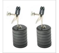 PENGSHAO 2 Pièces Fétiche Pinces à Mamelon Poids Aimant Ajustable Acier Inoxydable Magnétique Clip Clitoris Tétons Seins Jouets Sexuels SM pour Femme,Noir