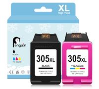 Penguin 305XL Cartucho de Tinta para HP 305 XL DeskJet 2820e 2800e 2810e DeskJet 4220e 4230e 4120e Tinta Impresora para HP 305 Envy Pro 6420 6422 6430 Remanufacturado Negro y Color