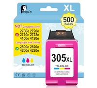 Penguin 305XL Cartuchos de tinta remanufacturados de repuesto para HP 305 XL Compatible con impresoras 4122e 4130 4130e 4132, paquete combinado de 1 color, alto rendimiento de página, 450 páginas