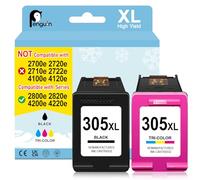 Penguin 305XL para HP DeskJet 2820e 2800e 2810e 2821e 2822e 2823e Deskjet 4220e 4200e 4210e 4222e 4230e Cartuchos de Tinta para HP 305 XL Negro y Color Cartucho 305 tinteiros hp305 XL