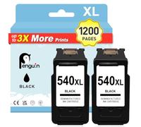 Penguin 540 XL Negro Pack Cartuchos de Tinta para Canon 540 Cannon PG-540XL